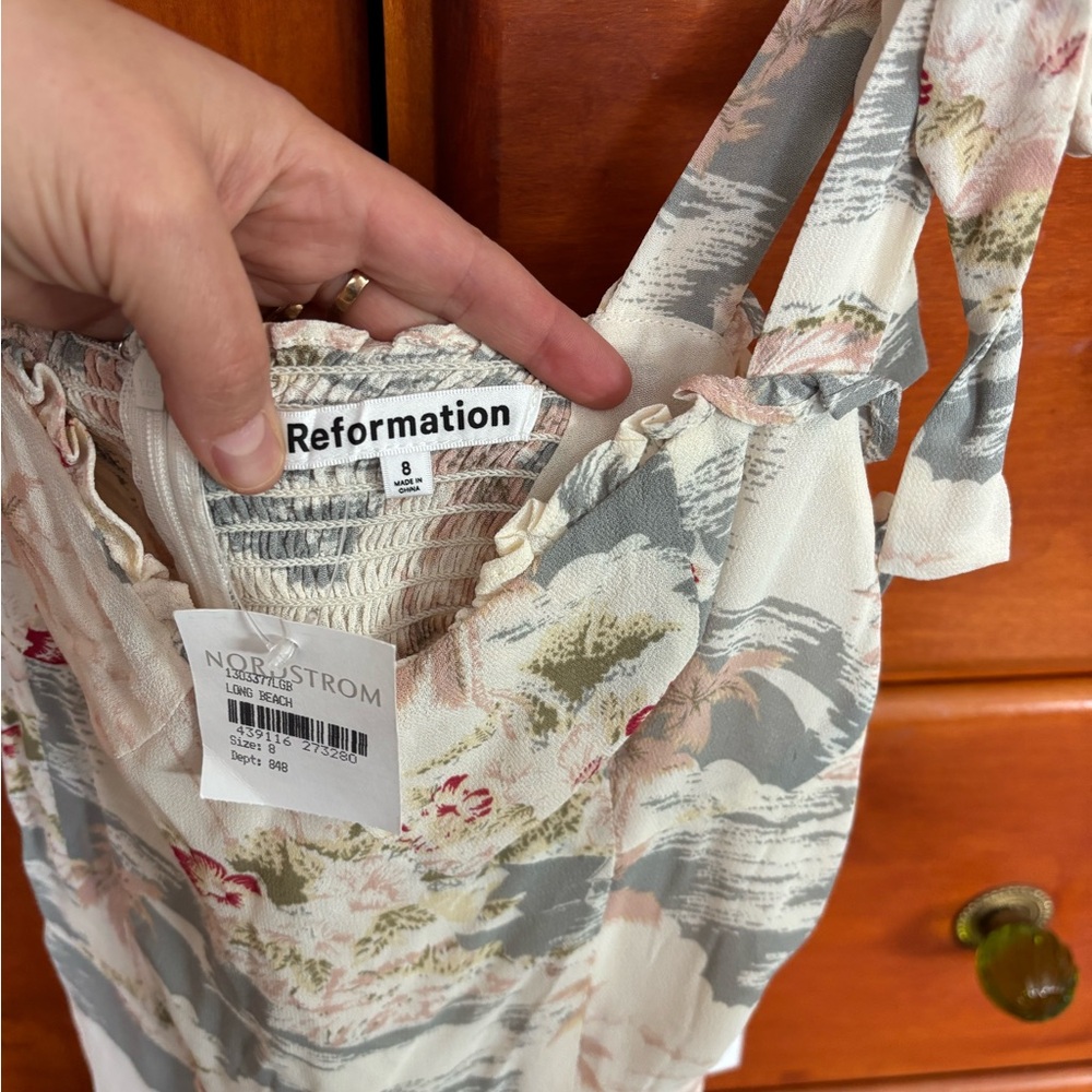 Reformation Floral Print Dress with Ruffle Straps - Picture 4 of 4